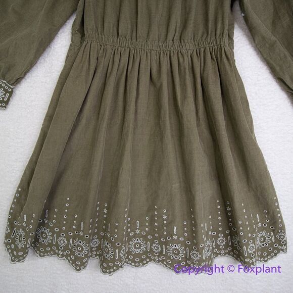 New! Madewell Embroidered Corduroy Square-Neck Mini Dress,‎ size M - Picture 6 of 16